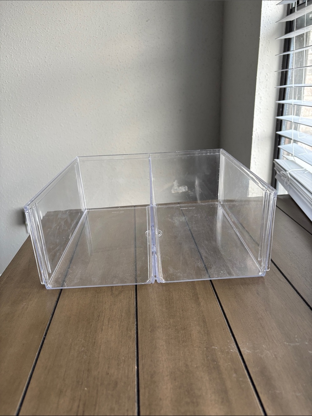 Clear Acrylic Two-Compartment Shoe Storage Organizer